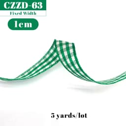 5 Yards Checked Polyester Ribbon 3/8 Inch Plaid Tartan Fabric Craft Ribbon,for Hair Accessories Craft Wrapping Party Decorations