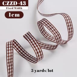 5 Yards Checked Polyester Ribbon 3/8 Inch Plaid Tartan Fabric Craft Ribbon,for Hair Accessories Craft Wrapping Party Decorations