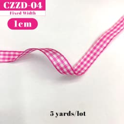 5 Yards Checked Polyester Ribbon 3/8 Inch Plaid Tartan Fabric Craft Ribbon,for Hair Accessories Craft Wrapping Party Decorations