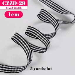 5 Yards Checked Polyester Ribbon 3/8 Inch Plaid Tartan Fabric Craft Ribbon,for Hair Accessories Craft Wrapping Party Decorations