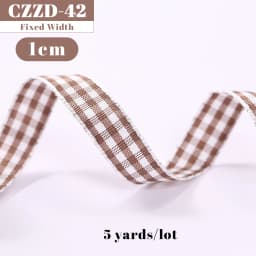 5 Yards Checked Polyester Ribbon 3/8 Inch Plaid Tartan Fabric Craft Ribbon,for Hair Accessories Craft Wrapping Party Decorations