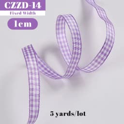 5 Yards Checked Polyester Ribbon 3/8 Inch Plaid Tartan Fabric Craft Ribbon,for Hair Accessories Craft Wrapping Party Decorations