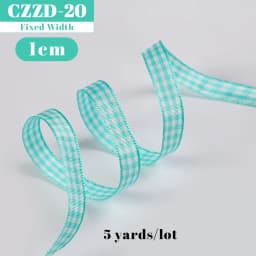 5 Yards Checked Polyester Ribbon 3/8 Inch Plaid Tartan Fabric Craft Ribbon,for Hair Accessories Craft Wrapping Party Decorations