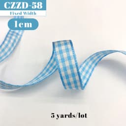 5 Yards Checked Polyester Ribbon 3/8 Inch Plaid Tartan Fabric Craft Ribbon,for Hair Accessories Craft Wrapping Party Decorations