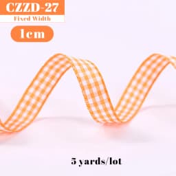 5 Yards Checked Polyester Ribbon 3/8 Inch Plaid Tartan Fabric Craft Ribbon,for Hair Accessories Craft Wrapping Party Decorations
