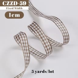 5 Yards Checked Polyester Ribbon 3/8 Inch Plaid Tartan Fabric Craft Ribbon,for Hair Accessories Craft Wrapping Party Decorations