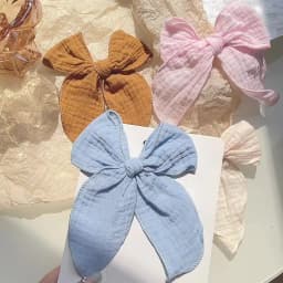 Lovely Baby Girls Candy Solid Color Bohemian Style Bow BB Hair Clips Headwear Children Cute Cotton Hairpins Hair Accessories