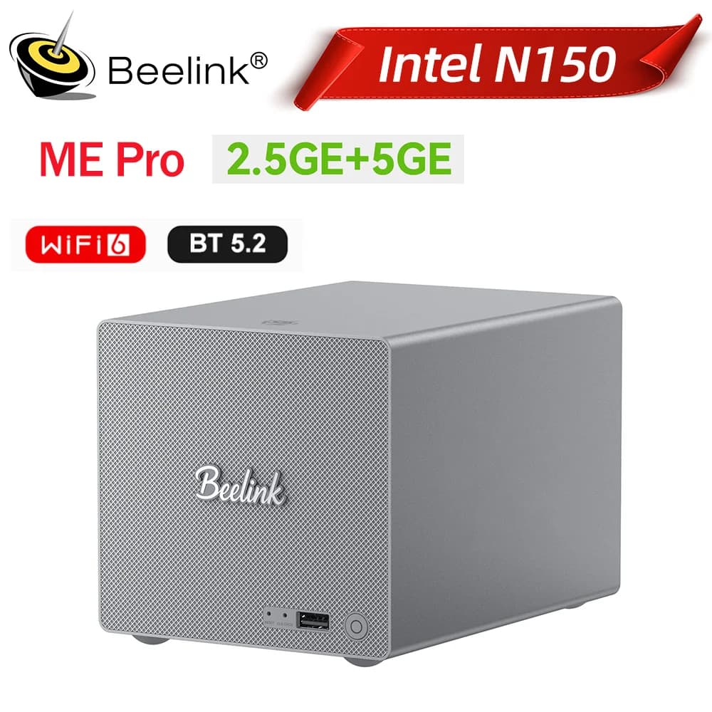 Beelink ME Mini/Pro NAS Home Storage Device Intel Twin Lake N95/N150 LPDDR5 4800MHz NVME SSD 2.5Lan Mini PC Computer VS Mini S13