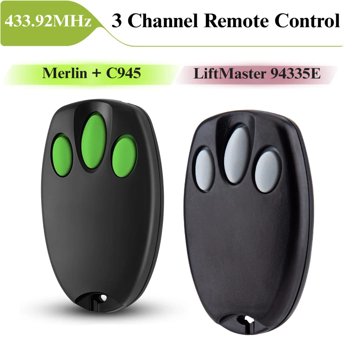 Hand Transmitter 433MHz for LIFTMASTER Motorlift Merlin+ C945 94335E 9747E 1A5478 Garage Door Remote Control
