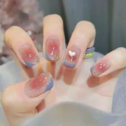 24Pcs Ballerina False Nails with Jelly Glue Short Nail Beauty Tool Press on Fake Nails Full Cover Artificial Nails Tips Manicure