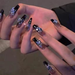 24Pcs Ballerina False Nails with Jelly Glue Short Nail Beauty Tool Press on Fake Nails Full Cover Artificial Nails Tips Manicure