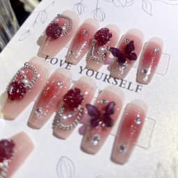 24Pcs Ballerina False Nails with Jelly Glue Short Nail Beauty Tool Press on Fake Nails Full Cover Artificial Nails Tips Manicure