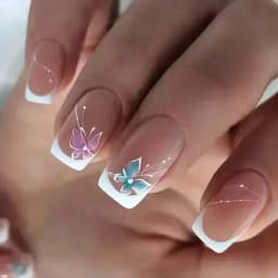 24Pcs Ballerina False Nails with Jelly Glue Short Nail Beauty Tool Press on Fake Nails Full Cover Artificial Nails Tips Manicure
