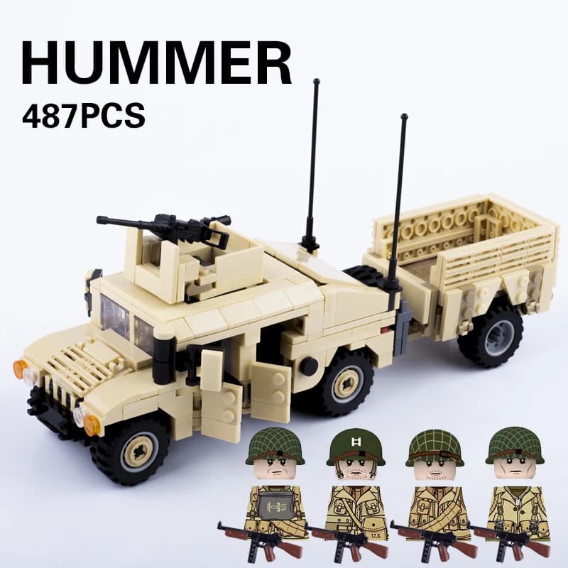 MOC Military Vehicles Building Bricks Hummers US Army Assault Car Blocks SpeciaI Police SWAT Team Soldier Tanks Model Gift Toys