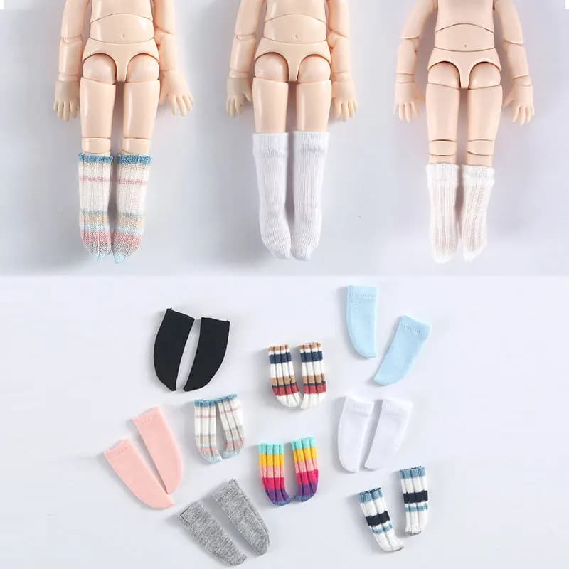 Ob11 Socks Knee Socks Striped Socks for MOLLY,OB22 ,GSC,1/8 1/12bjd Dolldoll Accessories