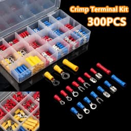 102/122/222/280/300pcs Assorted Spade Terminals Insulated Cable Splice Butt Connector Electrical Wire Crimp Ring Fork Lugs Kit