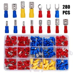 102/122/222/280/300pcs Assorted Spade Terminals Insulated Cable Splice Butt Connector Electrical Wire Crimp Ring Fork Lugs Kit