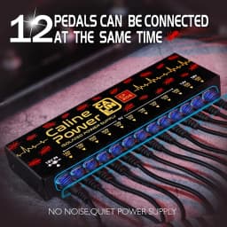 Caline CP-206 Truly Isolated Pedal Power Supply 12 Outputs For Guitar Effects with Adapter and Cables