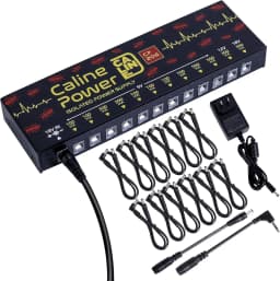 Caline CP-206 Truly Isolated Pedal Power Supply 12 Outputs For Guitar Effects with Adapter and Cables