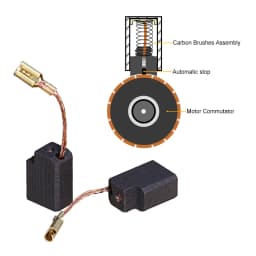 5 Pairs Carbon Brushes for Dewalt Angle Grinders D28111 D28116 6.35x10x13mm with Automatic Stop Power Tool Spare Parts