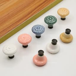 Single Hole Round Ceramic Knob Handle Flower Surface Cabinet Kitchen Door Drawer Handles Dresser Knobs Pulls Furniture Hardware