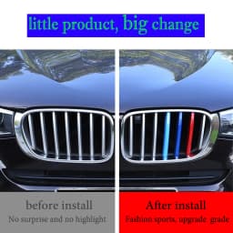 3Pcs Car Grill Stickers Strip Cover Trim For BMW F40 F20 F21 E87 E82 E81 E88 AUTO Racing Grille Accessories