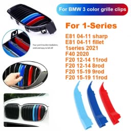 3Pcs Car Grill Stickers Strip Cover Trim For BMW F40 F20 F21 E87 E82 E81 E88 AUTO Racing Grille Accessories