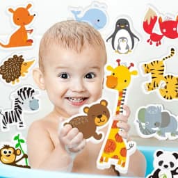 Kids Bathroom Toys Bathtub Soft EVA Paste Early Education DIY Sticker Puzzles Non Toxic Kids Fun Foam Sea Animal Bath Set Toys