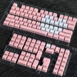 MAIMOOO Translucent Keycaps Jelly Jello Pink 123 Keys Layout White DIY Backlit Crystal Keycaps For Mechanical Keyboard
