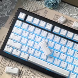 MAIMOOO Translucent Keycaps Jelly Jello Pink 123 Keys Layout White DIY Backlit Crystal Keycaps For Mechanical Keyboard