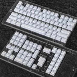 MAIMOOO Translucent Keycaps Jelly Jello Pink 123 Keys Layout White DIY Backlit Crystal Keycaps For Mechanical Keyboard