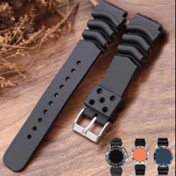 Diving Resin Watch Band for Seiko Silicone Waterproof Soft Rubber Wristband 18/20/22mm Men Sport Bracelet Accessory