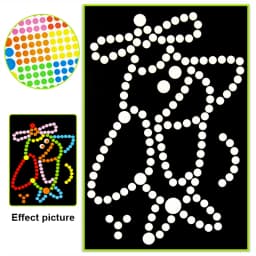 Children Colorful Round Dot Puzzle Stickers Cartoon Animal Mosaic Puzzle Stickers Patience Training DIY Education Toys Kids Gift