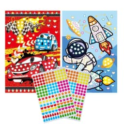 Children Colorful Round Dot Puzzle Stickers Cartoon Animal Mosaic Puzzle Stickers Patience Training DIY Education Toys Kids Gift