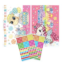 Children Colorful Round Dot Puzzle Stickers Cartoon Animal Mosaic Puzzle Stickers Patience Training DIY Education Toys Kids Gift