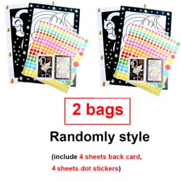 Children Colorful Round Dot Puzzle Stickers Cartoon Animal Mosaic Puzzle Stickers Patience Training DIY Education Toys Kids Gift