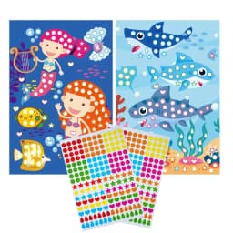 Children Colorful Round Dot Puzzle Stickers Cartoon Animal Mosaic Puzzle Stickers Patience Training DIY Education Toys Kids Gift