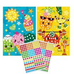 Children Colorful Round Dot Puzzle Stickers Cartoon Animal Mosaic Puzzle Stickers Patience Training DIY Education Toys Kids Gift