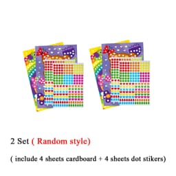 Children Colorful Round Dot Puzzle Stickers Cartoon Animal Mosaic Puzzle Stickers Patience Training DIY Education Toys Kids Gift