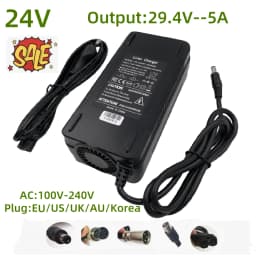 29.4V 5A Lithium Battery Wheelchair Fast Charger For 24V 7Series Li-ion battery pack Lithium Battery Charger
