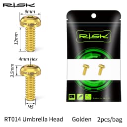 RISK M5x12 Bicycle Water Bottle Cage Fixing Bolts Titanium Road Mountain Bike Water Holder Screws Air Pump Holder Fixed Screws