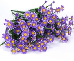 Artificial Daisies Flowers Outdoor UV Resistant Fake Foliage Plants Shrubs for Window Box Hanging Farmhouse Indoor Outside Decor