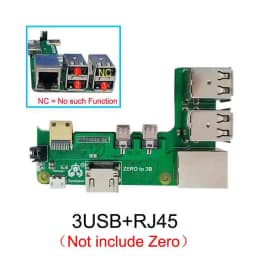 Raspberry Pi Zero 2w to 3B/4B interface adapter Zero to Pi3/Pi4 / Pi5 Expansion Board Zero Pi0 USB HUB RJ45 HAT