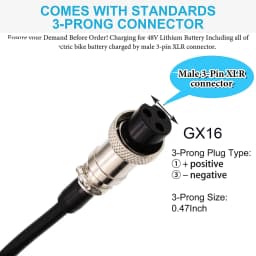 54.6V 2A 4A Power Supply Adapter Charger 3 Prong Jack GX16 for 48V Electric Hoverboard Health Care 13S Lithium Battery Charger