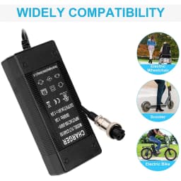 54.6V 2A 4A Power Supply Adapter Charger 3 Prong Jack GX16 for 48V Electric Hoverboard Health Care 13S Lithium Battery Charger