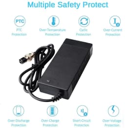 54.6V 2A 4A Power Supply Adapter Charger 3 Prong Jack GX16 for 48V Electric Hoverboard Health Care 13S Lithium Battery Charger