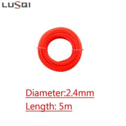 LUSQI 5m/10m/15m*2.4mm/2.7mm/3mm/3.5mm/4mm Grass Trimmer Line Nylon Spiral Brush Cutter Rope Lawn Mower Head Accessory