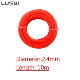 LUSQI 5m/10m/15m*2.4mm/2.7mm/3mm/3.5mm/4mm Grass Trimmer Line Nylon Spiral Brush Cutter Rope Lawn Mower Head Accessory