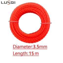 LUSQI 5m/10m/15m*2.4mm/2.7mm/3mm/3.5mm/4mm Grass Trimmer Line Nylon Spiral Brush Cutter Rope Lawn Mower Head Accessory