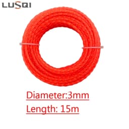 LUSQI 5m/10m/15m*2.4mm/2.7mm/3mm/3.5mm/4mm Grass Trimmer Line Nylon Spiral Brush Cutter Rope Lawn Mower Head Accessory